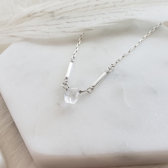 💎Herkimer Diamond + Sterling Necklace💎 - Picture 6 of 9